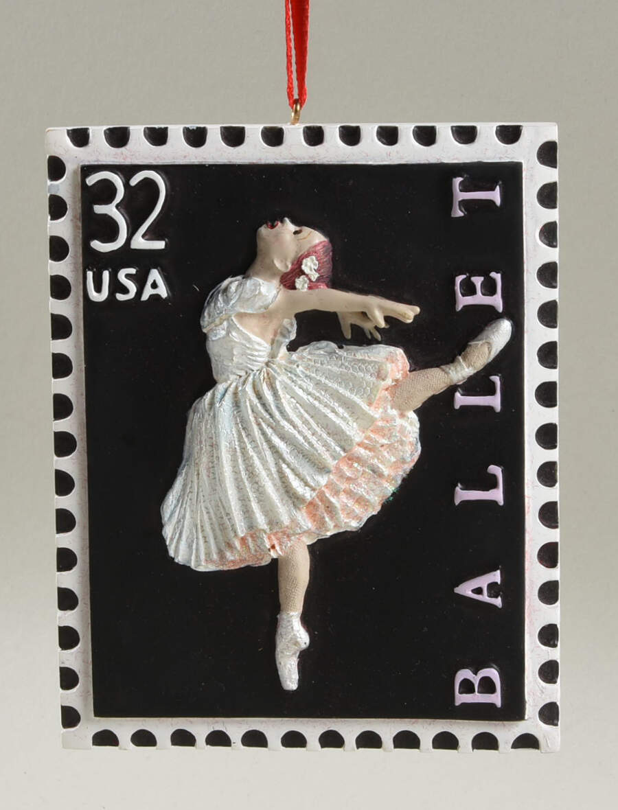 Kurt Adler Christmas Ornament Postage Stamp-Ballet - Boxed by Kurt Adler-1