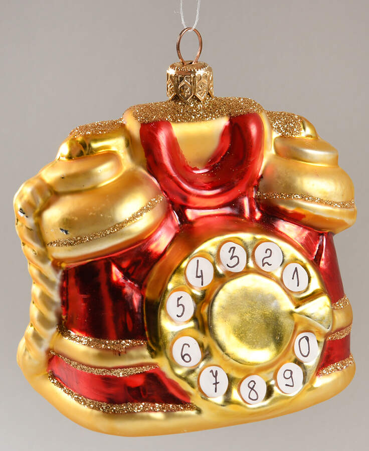 Kurt Adler Christmas Ornament Telephone - No Box by Kurt Adler-1