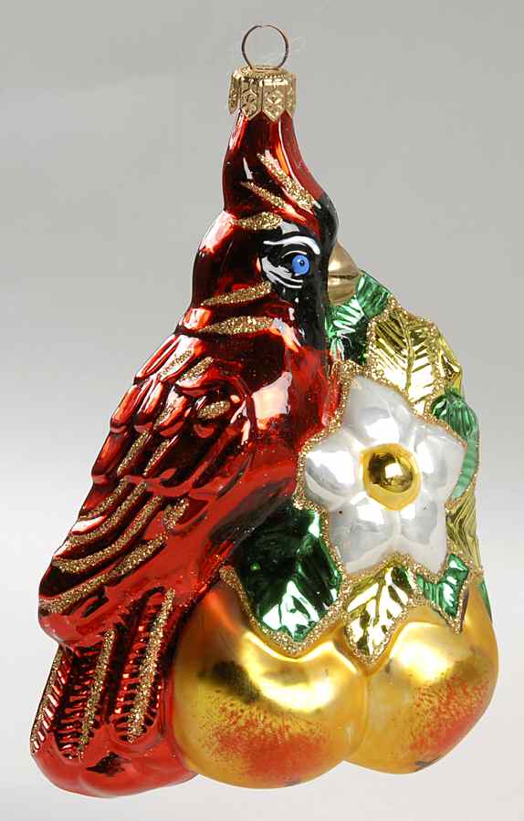 Kurt Adler Christmas Ornament Cardinal With Apples - Boxed by Kurt Adler-1