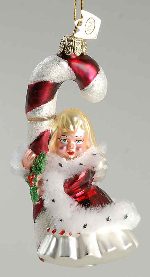 Kurt Adler Christmas Ornament Girl With Candy Cane - No Box by Kurt Adler-1