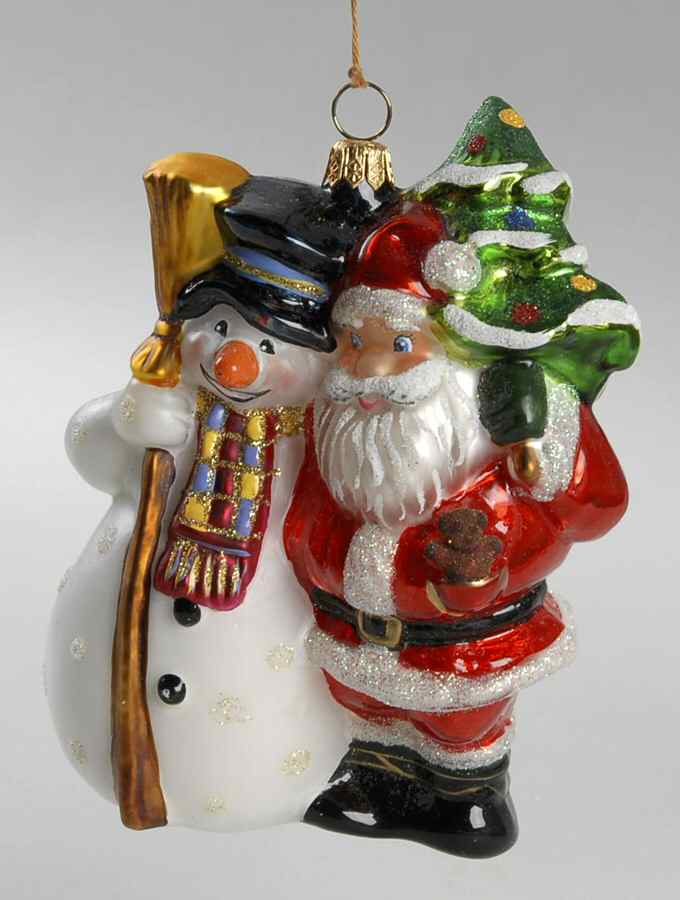 Santa Collection Santa With Snowman - No Box by Kurt Adler-1