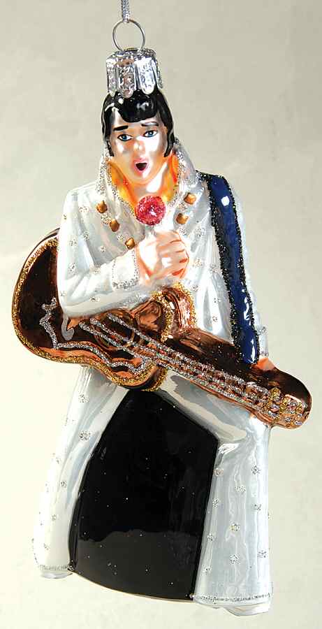Elvis - Blown Glass Elvis With Guitar - No Box by Kurt Adler-1