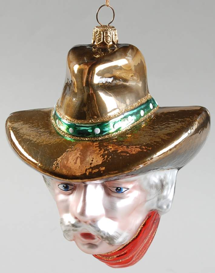 Kurt Adler Christmas Ornament Cowboy Head - No Box by Kurt Adler-1