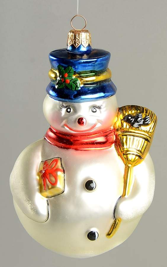 Kurt Adler Christmas Ornament Snowman W/Parcel - Boxed by Kurt Adler-1