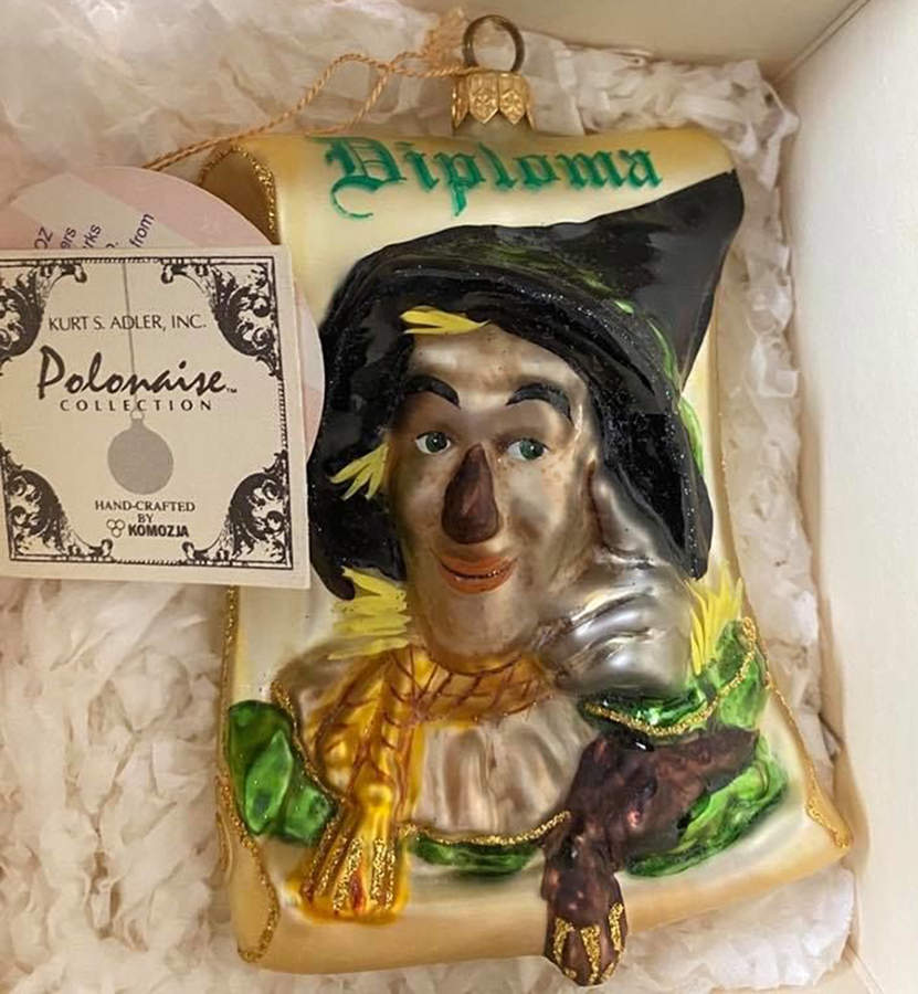 Wizard of Oz-Polonaise Scarecrow With Diploma - Boxed by Kurt Adler-1