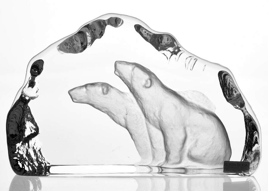Kosta Boda Figurines Polar Bears-Paperweight - No Box by Kosta-Boda-1