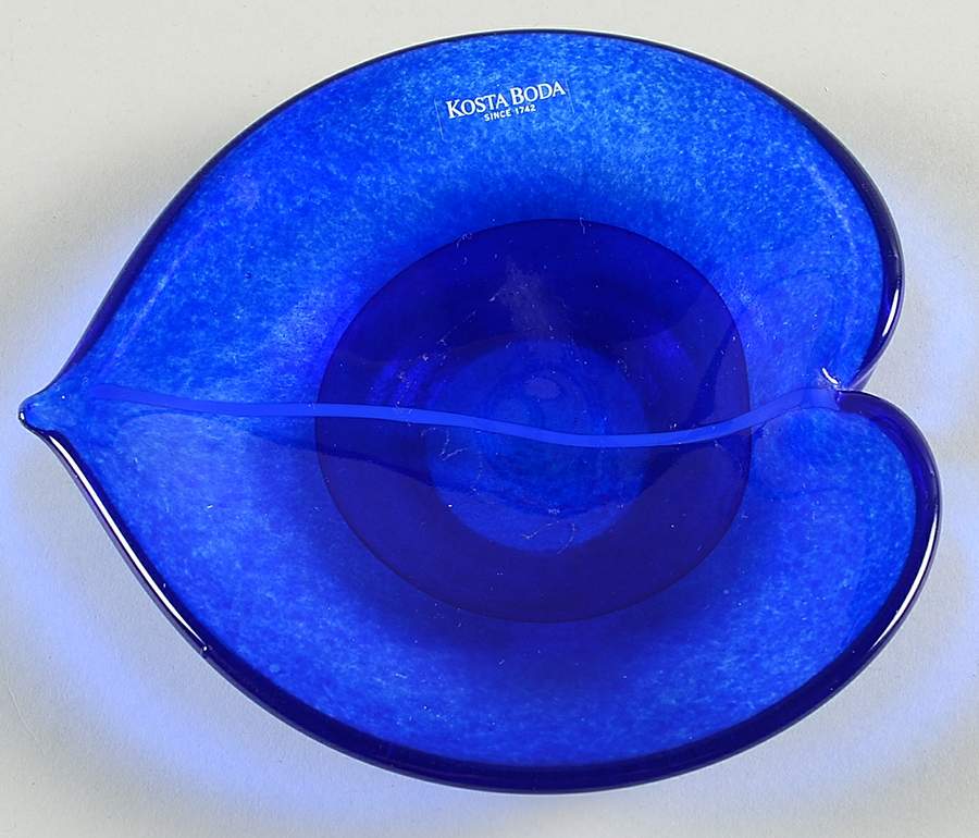 Kosta Boda Figurines Gunnel Sahlin Blue Heart Dish - Boxed by Kosta-Boda-1