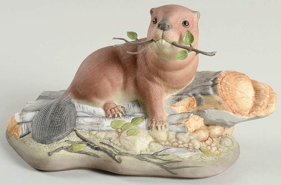 Kazmar Porcelain Figurines Beaver Kitten - No Box by Kazmar Porcelain-1