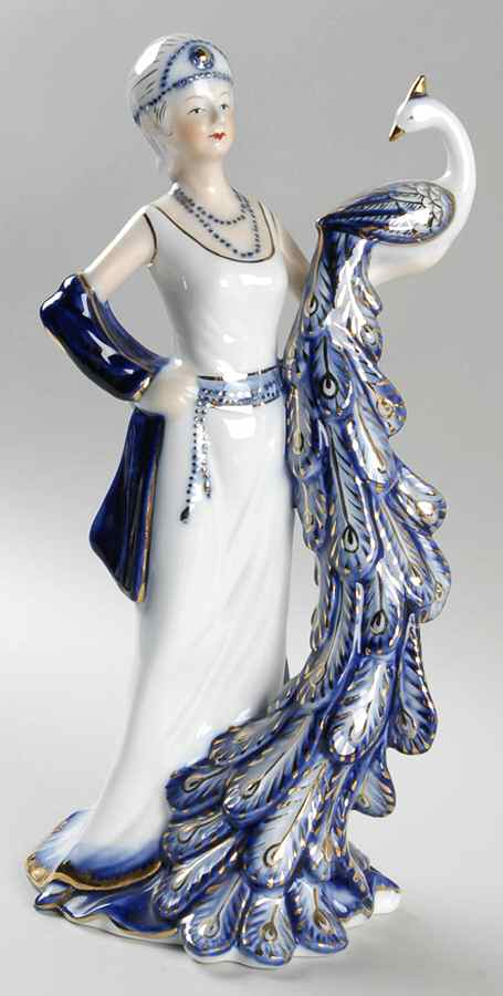 KPM Figurines Lady With Peacock - No Box by KPM-1