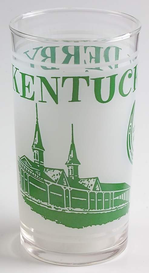 Bar Glasses Kentucky Derby Green Frosted  - No Box by Kentucky Derby-1