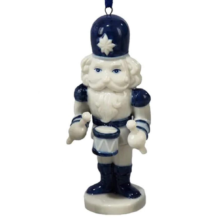 China & Lace - Delft Blue Nutckracker With Drum - No Box 52a by Kurt Adler-1