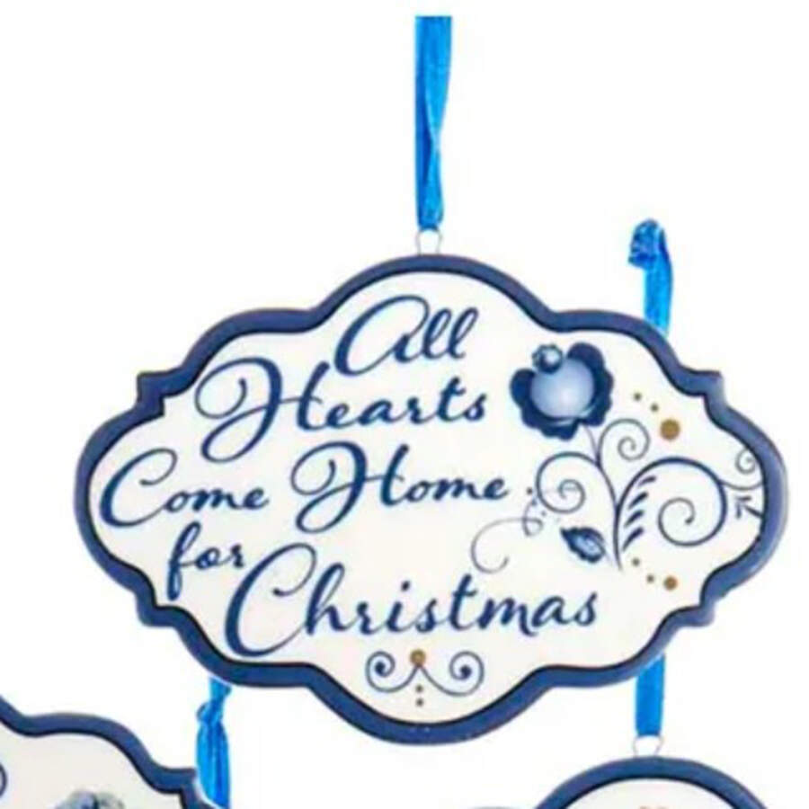China & Lace - Delft Blue All Hearts Come Home For Christmas - No Box by Kurt Adler-1