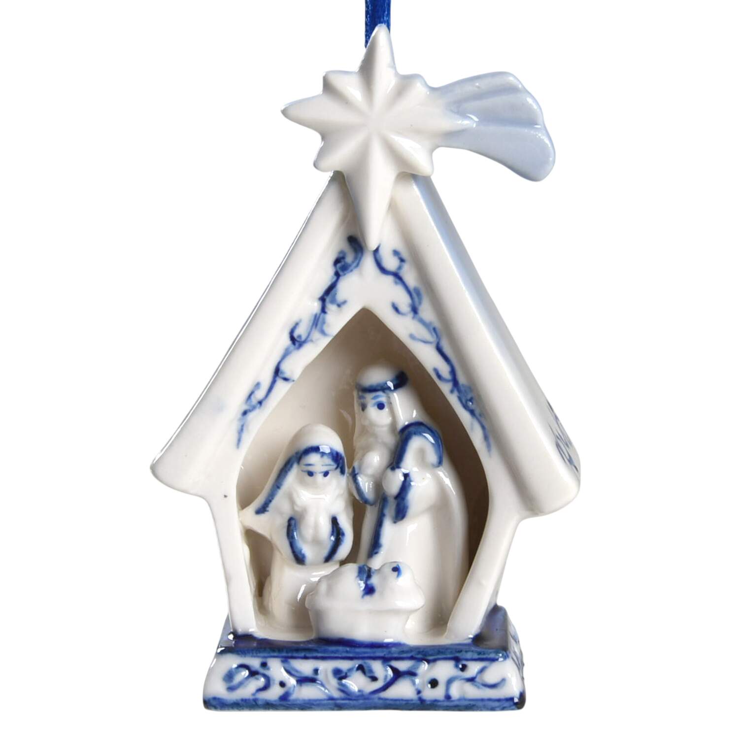 China & Lace - Delft Blue Holy Family - No Box by Kurt Adler-1