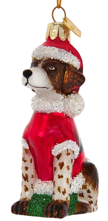 Pet Parade (Bown Glass) German Pointer In Santa Suit - No Box by Kurt Adler-1