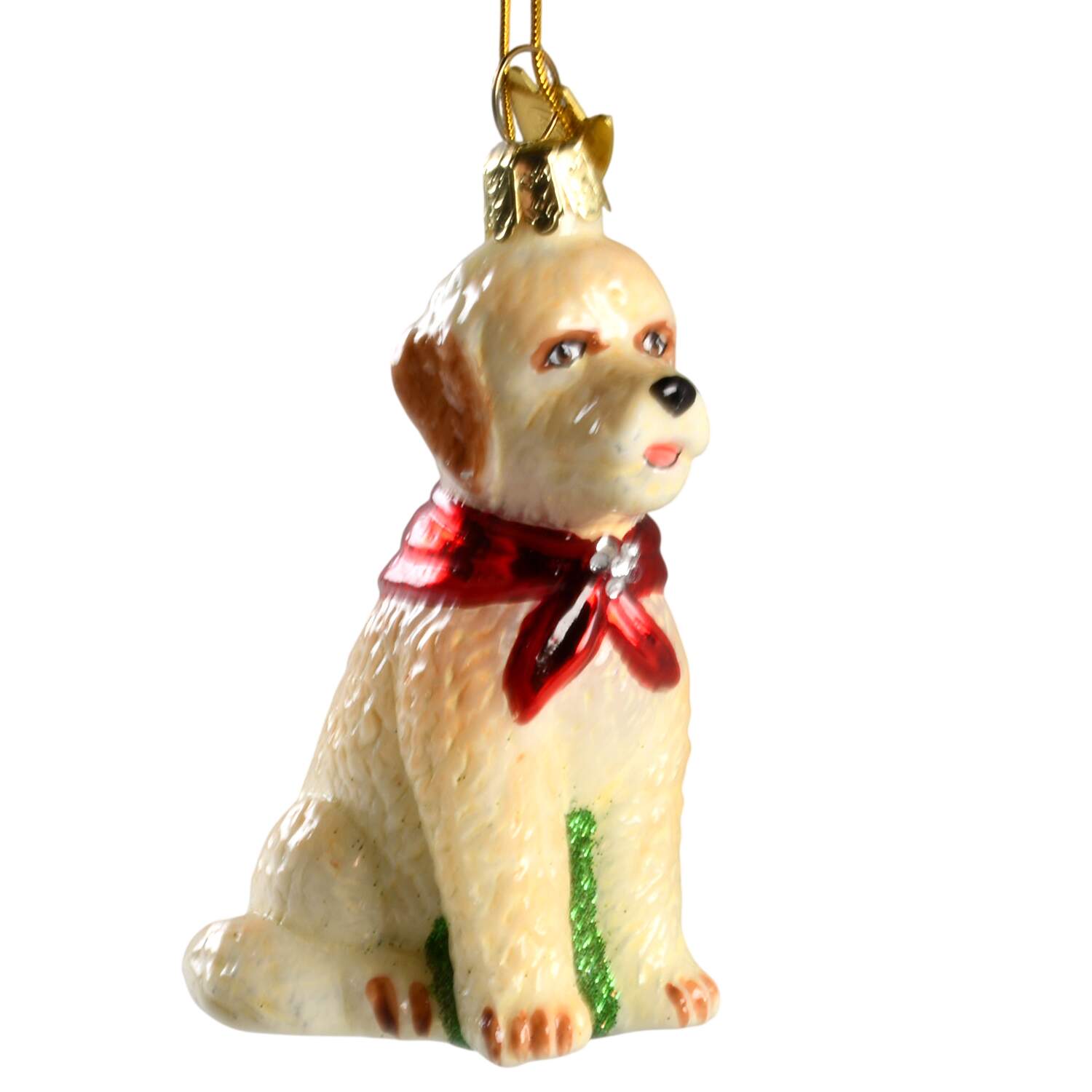 Pet Parade (Bown Glass) Golden Doodle With Scarf - No Box by Kurt Adler-1