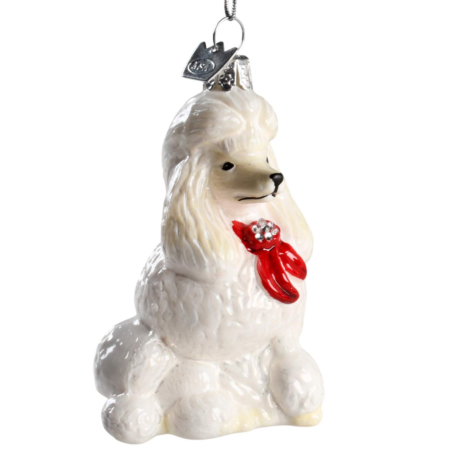 Pet Parade (Bown Glass) Poodle With Scarf - No Box by Kurt Adler-1