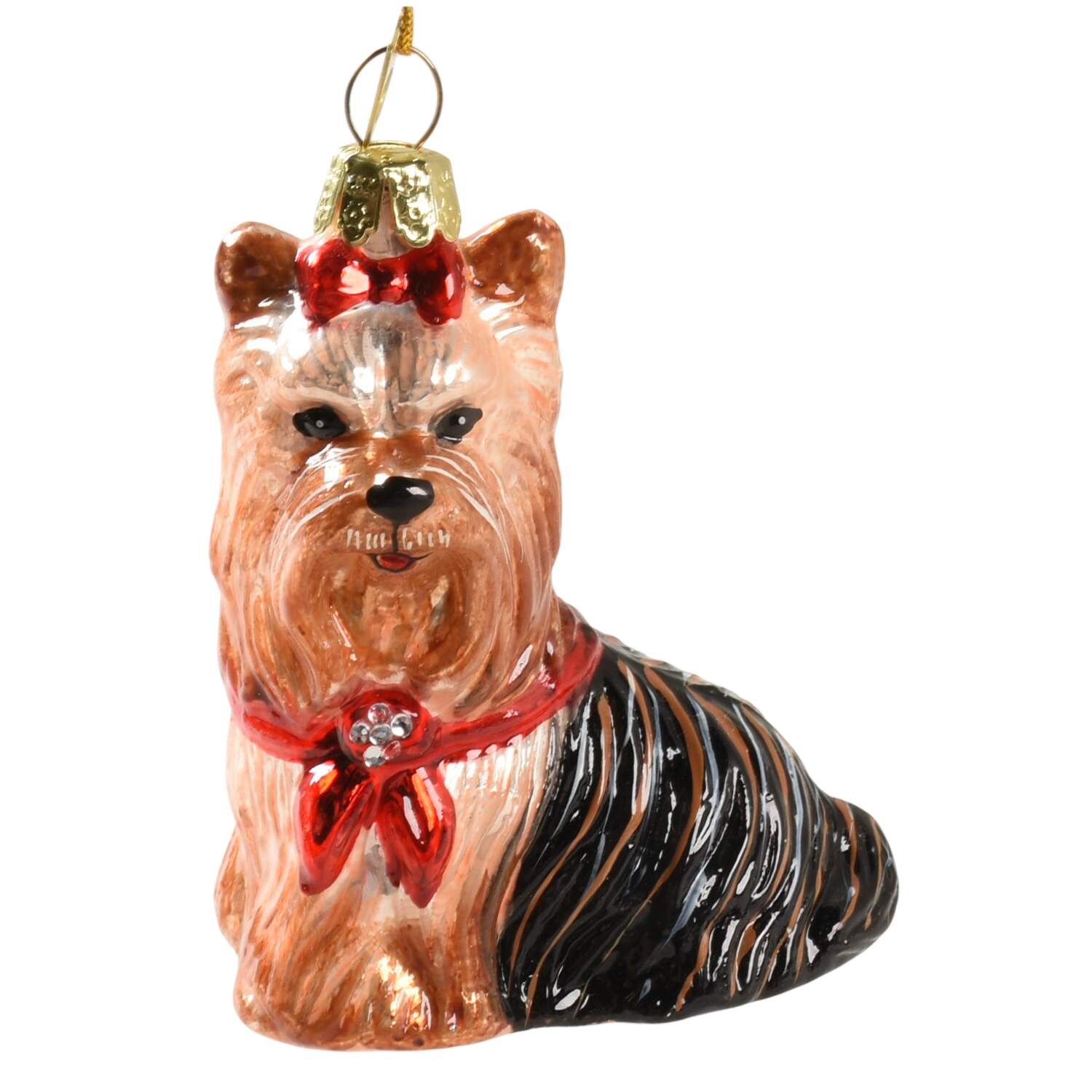 Pet Parade (Bown Glass) Yorkshire Terrier With Scarf - No Box by Kurt Adler-1