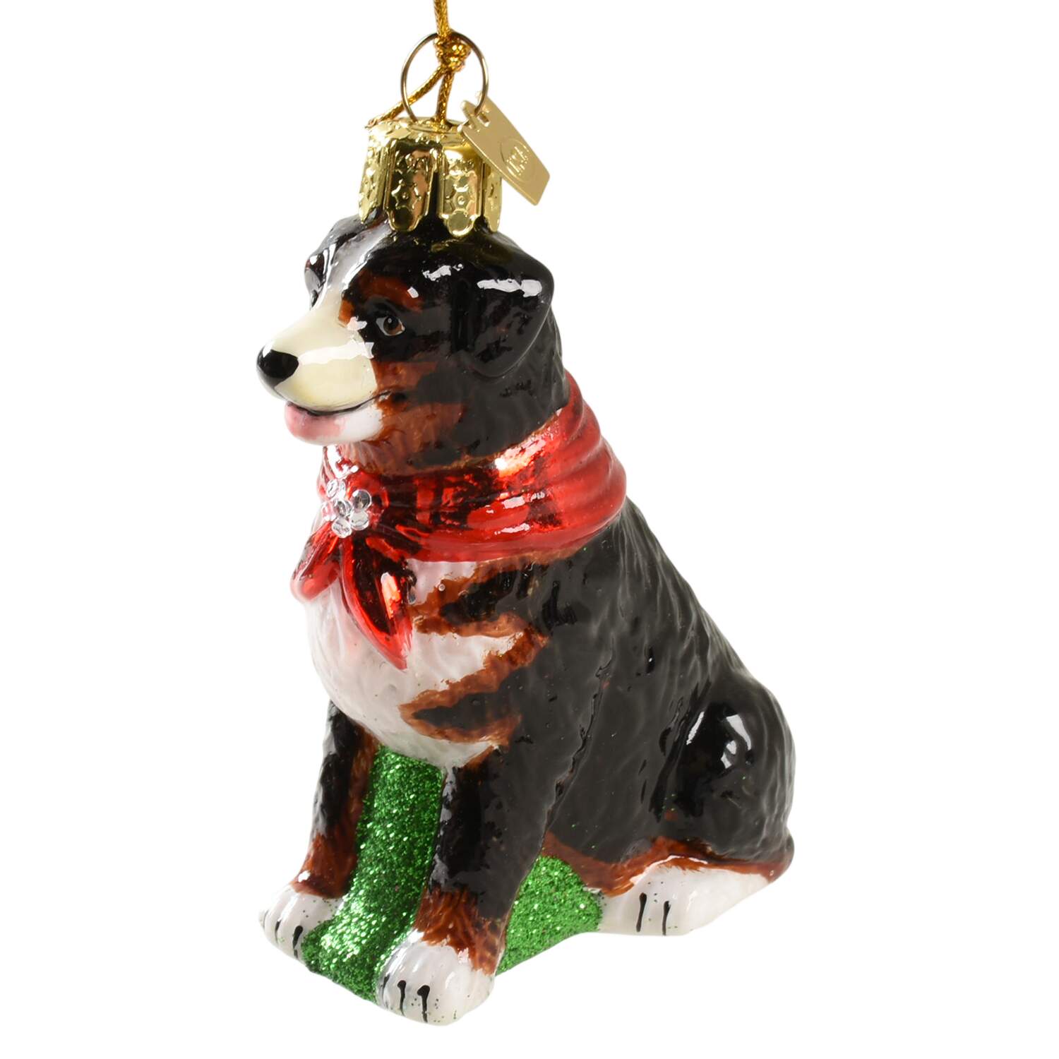 Pet Parade (Bown Glass) Bernese Mountain Dog With Scarf - No Box by Kurt Adler-1