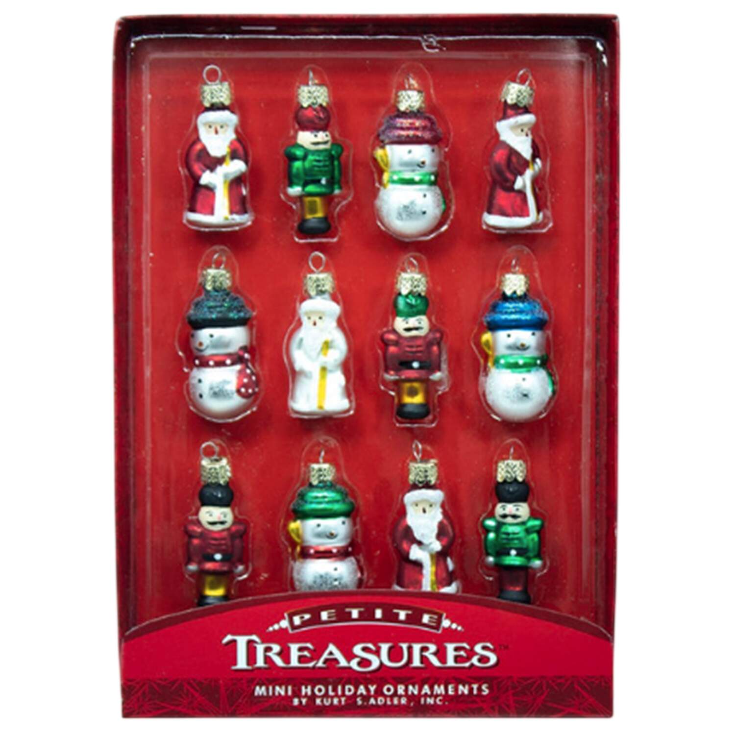 Petite Treasures 12 Pc Miniature Glass Ornaments - Boxed by Kurt Adler-1