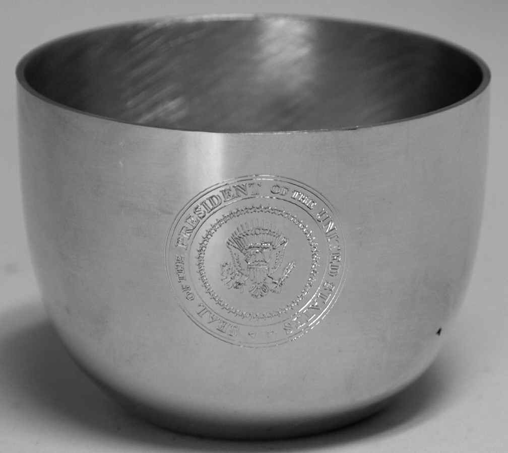 Jefferson Cup-Engraved George Bush Inauguration - No Box by Kirk Stieff-1