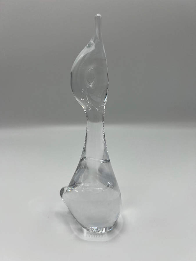 FM Konstglas Art Glass Duck Stretching-Small - No Box by Konstglas (Ronneby)-1