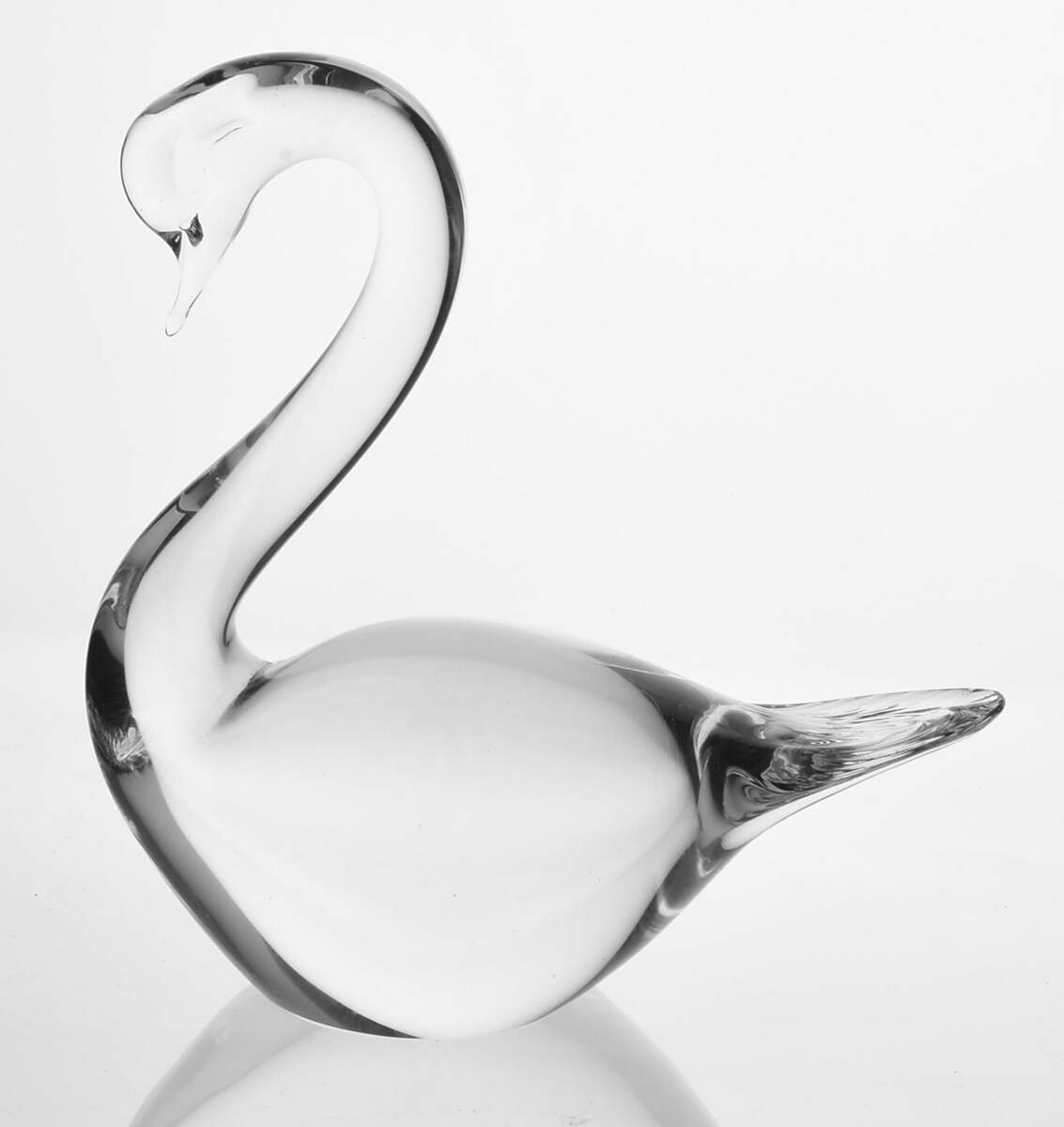 FM Konstglas Art Glass Swan - Clear - No Box by Konstglas (Ronneby)-1