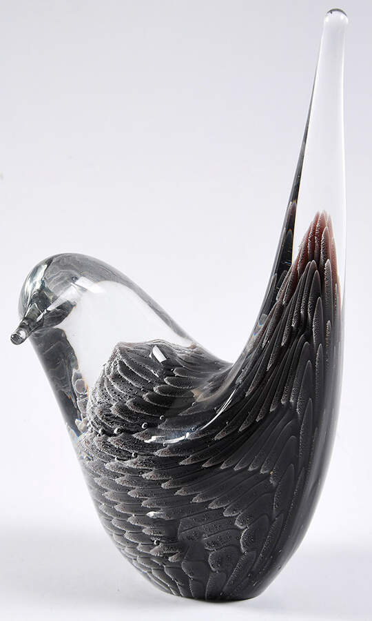 FM Konstglas Art Glass Bird Tail Up - No Box by Konstglas (Ronneby)-1