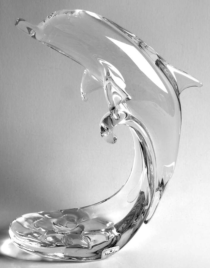 FM Konstglas Art Glass Flying Dolphin - No Box by Konstglas (Ronneby)-1