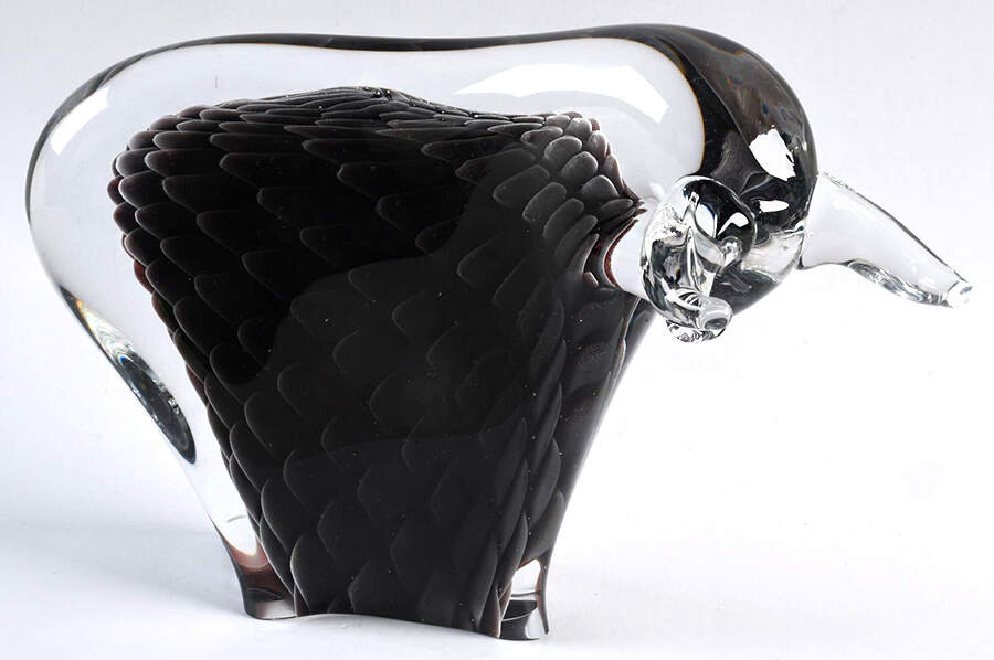 FM Konstglas Art Glass Bull - No Box by Konstglas (Ronneby)-1