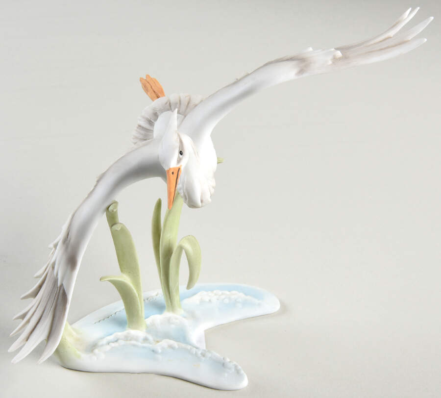 Birds Flying Heron (White Glaze) - Boxed by Kaiser-1