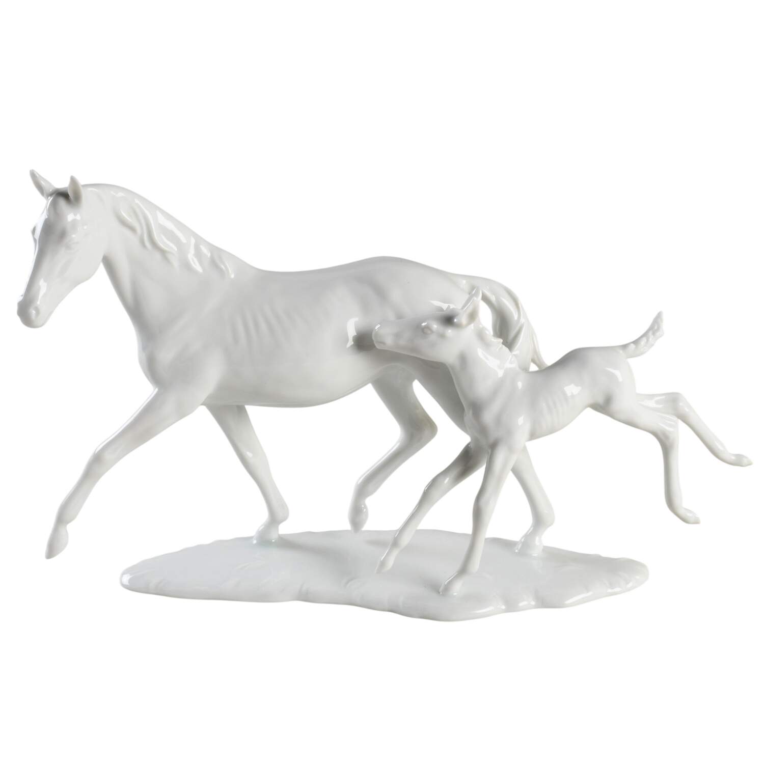 Horses Mare And Foal (White Glaze) - Boxed by Kaiser-1