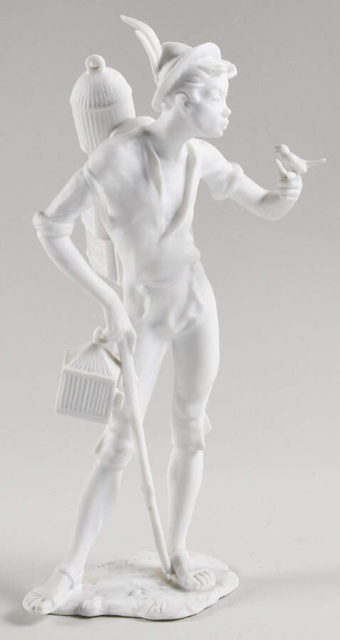 Old World Life Bird Seller (White Glaze) - Boxed by Kaiser-1