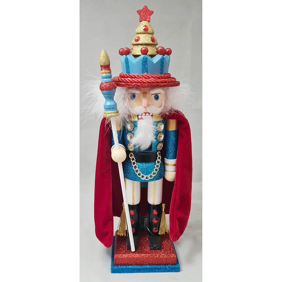 Hollywood Nutcracker King Blue And White Crown - Boxed by Kurt Adler-1