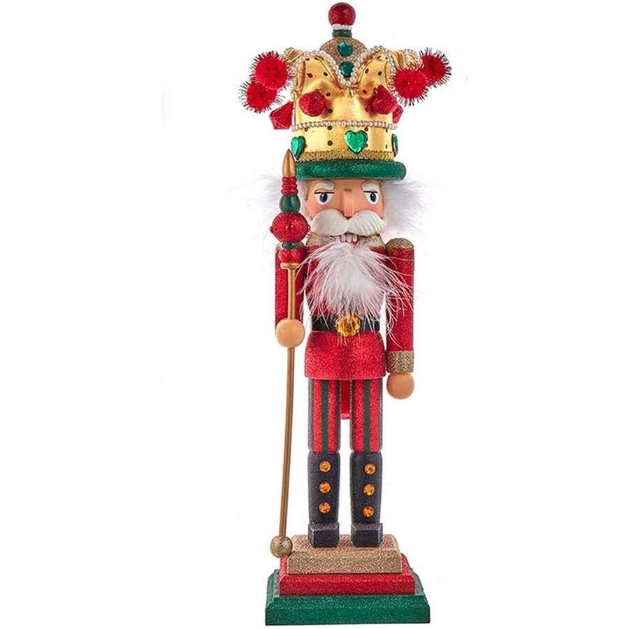 Hollywood Nutcracker Red With Gold Crown King - Boxed by Kurt Adler-1