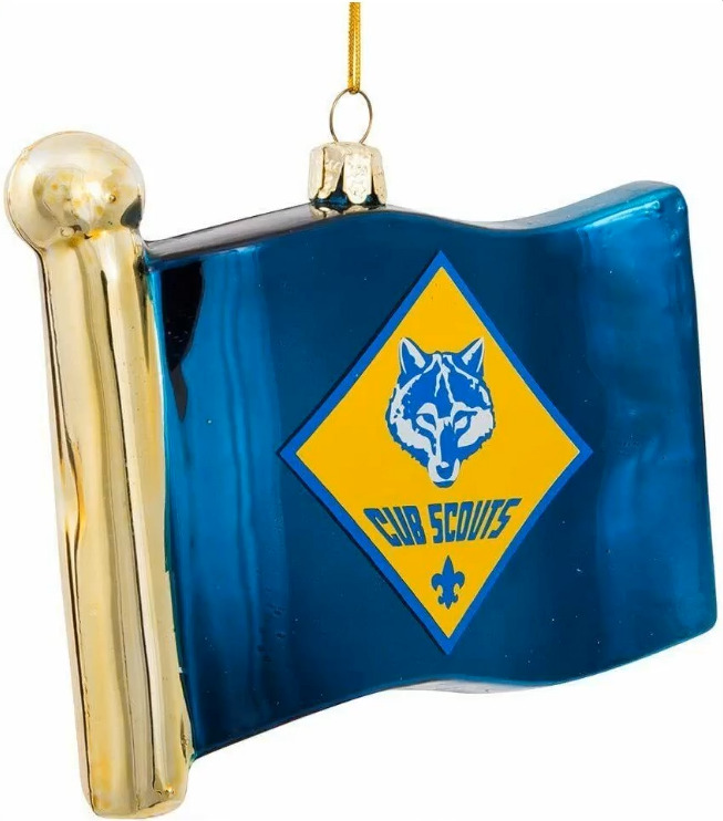 Boy Scouts - Blown Glass Cub Scout Flag - No Box by Kurt Adler-1