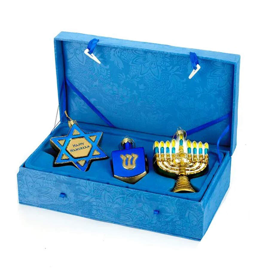 Hanukkah - Noble Gems Hanukkah Set Of 3 - Set Of 3 by Kurt Adler-1