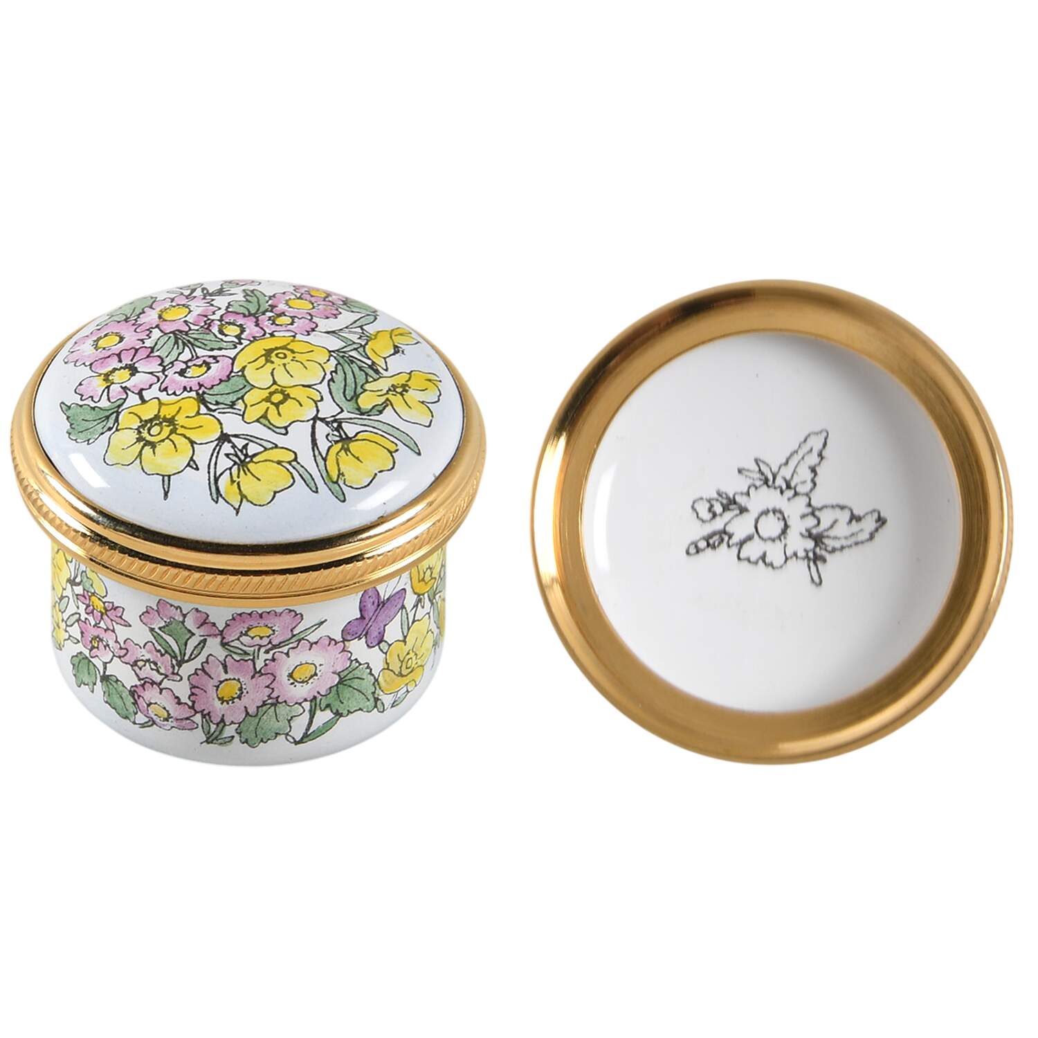 Kingsley Enamels Boxes Pink And Yellow Flowers - Boxed by Kingsley Enamels-1