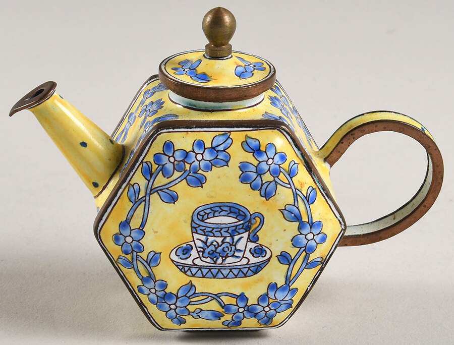 Enamel Teapots Blue & White Cup & Saucer,Blue Flowers - No Box by Kelvin Chen-1