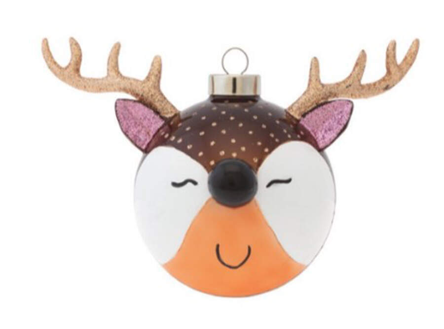 Holiday Cheer Happy Reindeer Round - No Box by Kat & Annie-1