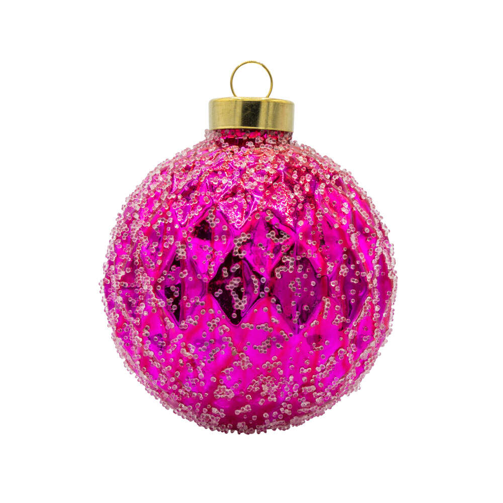 Holiday Cheer Pink Beaded Geometric Round - No Box by Kat & Annie-1