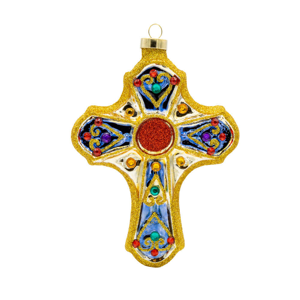 Holiday Cheer Jewel Cross - No Box by Kat & Annie-1