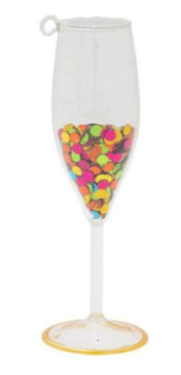Brilliant Brights Rainbow Confetti Champagne Glass - No Box by Kat & Annie-1