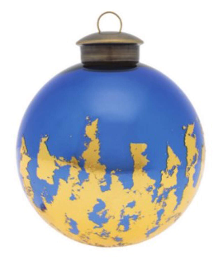 Festive Blues Blue W/ Crackled Gold Foil Round - No Box by Kat & Annie-1