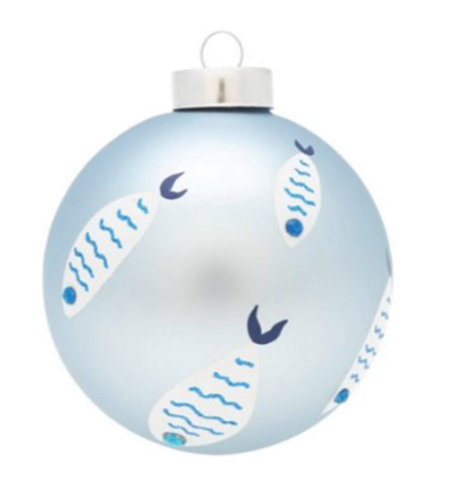 Festive Blues Blue Tuna Fish Round - No Box by Kat & Annie-1