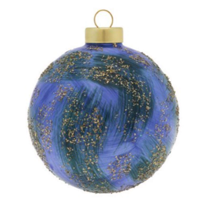 Festive Blues Blue & Green Paint Strokes Round - No Box by Kat & Annie-1