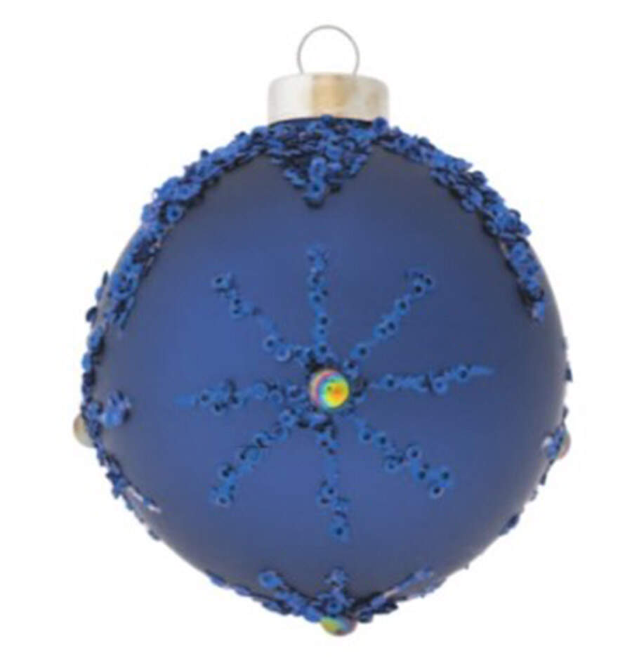 Festive Blues Embellished Showflakes Round - No Box by Kat & Annie-1