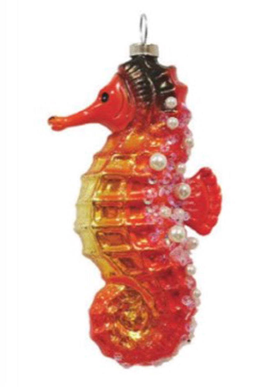 Festive Blues Embellished Seahorse - No Box by Kat & Annie-1