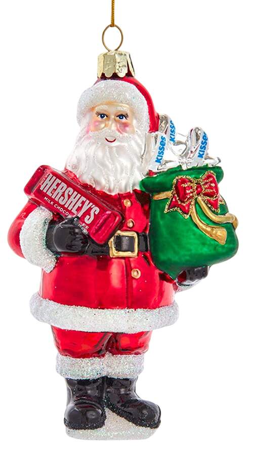 Hershey's Ornaments Santa With Hershey Bar & Kisses - No Box by Kurt Adler-1
