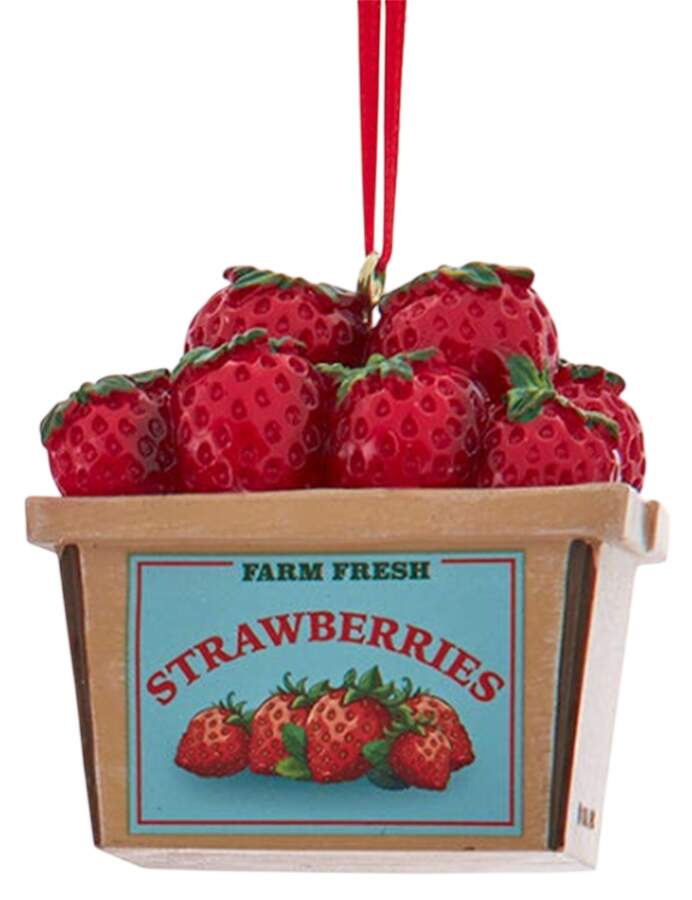 Food Gourmet Crate Of Strawberries - No Box 77b by Kurt Adler-1