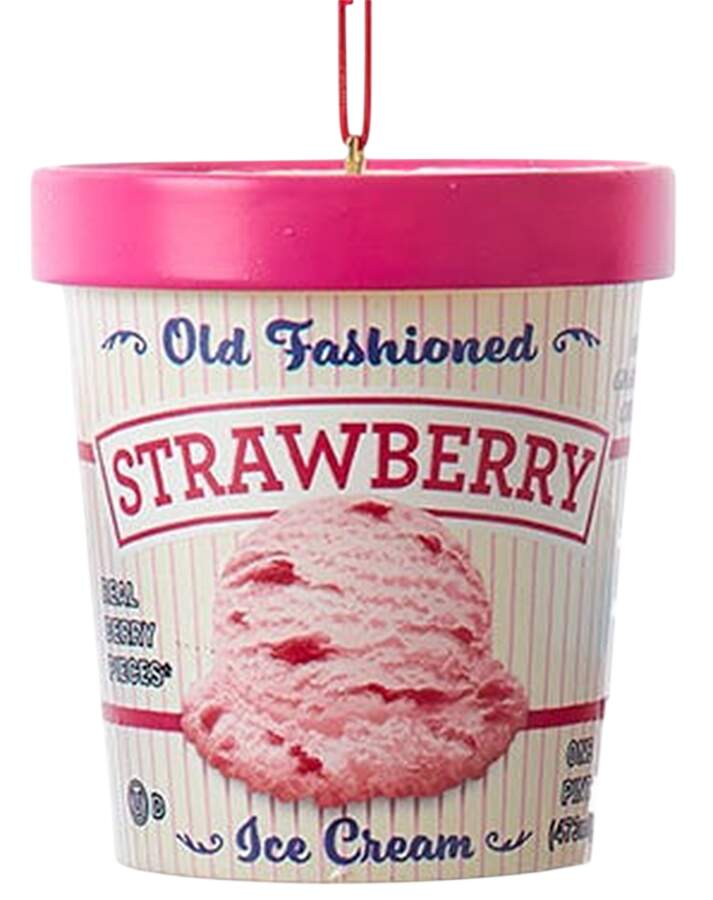 Food Gourmet Ice Cream Pint-Strawberry - No Box 67a by Kurt Adler-1